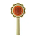 Sunflower shaped pet grooming brush for cats and dogs in vibrant green and orange - Sunflower / Bag Packaging / Green