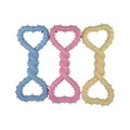 Giocattolo per cani in TPR a forma di cuore con punte in colori pastello per i denti - Anello di Trazione a Cuore