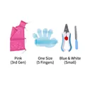3-teiliges Haustierpflege-Set mit Katzenbadetasche, Massagebürste und Nagelschere - Katzenbadetasche 3. Gen Rot + Fünffingerbürste + Nagelknipser