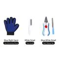 Komplettes Haustier-Pflegeset mit blauem Handschuh, Flohkamm und Krallenschneider-Set - Haustierpflege und Bad 3-teiliges Set C