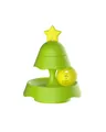 Kerstboomvormig kattenspeelgoed met 3 niveaus en een lichtgevende gele bal voor katten - S / Groen