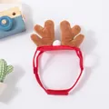Süßes Rentiergeweih-Haarband für Haustiere mit verstellbarem Riemen zu Weihnachten - Einheitsgröße / Geweih-Haarreif / Braun