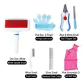 Umfassendes Haustierpflegeset mit Bürsten, Nagelschere und einem Netz-Badetasche. - 3. Gen 7-teiliges Bade-Set Rosa (Für Hunde)