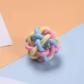 Palla gioco intrecciata in TPR resistente color macaron con campanello per cani piccoli - Palla con Campanello Lampeggiante Macaron