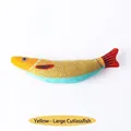 Yellow lifelike catnip fish toy made of durable linen for cat teething and play - Yellow Saury