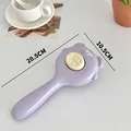 Purple cartoon bear pet comb for cats with one-click hair removal feature. - Cartoon Bear Style (JY-CWS-2408071) / OPP Bag / Purple