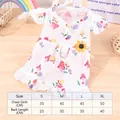 Lindo vestido de verano para perro con estampado de hongos y anillo D - S / Hongo