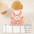 Gilet in pile rosa per animali domestici con ricamo orso per cani piccoli e gatti - Taglia S / Set / Rosa