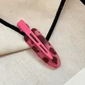 Haarklammer aus Acryl mit pinkfarbenem Leopardenmuster für nahtloses Styling, Damen. - Dunkelrosa