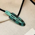 Schicker blaugrüner Acryl-Haarclip mit Leopardenmuster für tägliches Haarstyling - Blau