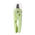 Professional light green pet nail clipper with LED light and safety guard for cats and dogs - Color Box Packaging / Green