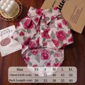 Camisa floral de estilo coreano para perros y gatos, detalle SKU primavera. - XS / Tops / Rosa