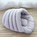 Grey polka dot slipper-shaped plush bed for cats and small dogs winter warm nest - Slipper Bed Long Style-Grey Polka Dot / Small Size-52*40cm