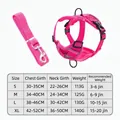 Verstellbares rosa atmungsaktives Haustiergeschirr Set mit Größentabelle für Hunde - S / Geschirr Und Leine Set / Rosa
