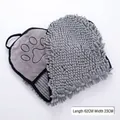 Toalla absorbente de chenilla gris para mascotas con diseño de pata, tamaño 62x23 cm - Engrosado / Gris