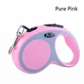 5M automatic retractable dog leash in pink color featuring an ergonomic non-slip handle - Solid Color / 5M / Pink