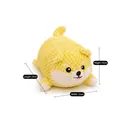 Petit jouet en peluche pour chien au crochet jaune avec des dimensions de 20x12x10cm - Petit chien couché
