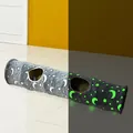 Collapsible glow-in-the-dark grey plush cat tunnel featuring moon and star patterns - Moon and Star Style