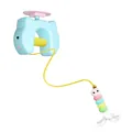 Automatic lifting electric cat toy with colorful caterpillar feather teaser attachment - Blue Yo-Yo Set