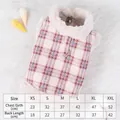 Gilet scozzese rosa per animali con fodera in pelliccia sintetica per cani piccoli - XS / Sopra in Montone / Rosa