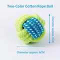 Haltbarer zweifarbiger Baumwollseilball für kleine Hunde, blau und grün, 6 cm Durchmesser - Zweifarbiger Baumwollseilball / Durchmesser ca. 6cm