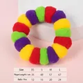 Collier artisanal à pompons colorés pour chiens et chats de petite et moyenne taille - Rouge Vert Jaune Violet