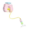 Automatic electric cat toy with pink cat-shaped body and colorful worm teaser. - Pink Yo-Yo Set