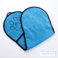 Toalla absorbente azul para mascotas, guante para perros y gatos, 62cm por 23cm - Estilo Delgado / Azul