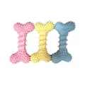 Giocattoli da masticare per cani a forma di osso in TPR nei colori rosa, giallo e blu molari - Piccolo Osso con Punte e Impronta