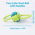 Robustes Kauspielzeug aus geflochtenem Baumwollseil in Neongrün und Blau für kleine Hunde - Zweifarbiges Doppelgriffball