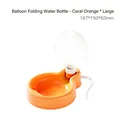 Draagbare opvouwbare waterfles en bak voor huisdieren in koraaloranje - Ballon Opvouwbare Stijl / Groot (500ml) / Koraal Oranje