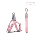 Verstellbares Macaron-Nylon-Hundegeschirr und Leinen-Set in Sweetheart Pink - L / 2.0x120cm / Rosa