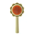 Cute sunflower-shaped pet grooming brush for cats and dogs hair removal and detangling - Green