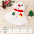 Weicher weißer Schneemann-Weihnachtsmantel für Haustiere mit roter Schleife für Katzen - S / Schneemann Umhang