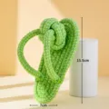 Durable green cotton rope flip-flop dog toy for teeth cleaning and play - Chew Cotton Slipper
