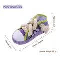 Jouet en peluche pour chien en forme de chaussure violette - Chaussure en toile violette