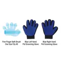 Professionelles Tierpflegeset mit blauen Handschuhen und Silikonbürste für Katzen - Ein Paar blaue Handschuhe + Badebürste / Dreiteiliges Set
