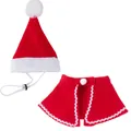 Weihnachtliches Haustier-Kostümset mit roter Nikolausmütze und Cape für Hunde - S / Weihnachtsmütze & Umhang (Kann als Set versendet werden)