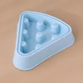 Haltbarer hellblauer Dreiecks-Slow-Feeder-Napf in Pizzaform für Hunde und Katzen - Blau