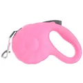 5M retractable pink dog leash with stylish pumpkin ribbed design for small and medium dogs - Pink / 5M