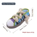 Jouet à mâcher pour chien en forme de chaussure de camouflage avec cordes de coton épaisses - Chaussure en toile grise