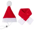 Rotes und weißes Weihnachtsset für Haustiere, Mütze und Schal für Katzen und Hunde - S / Weihnachtsmütze & Schal (Kann als Set versendet werden)