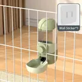 Distributeur d'eau suspendu pour cage de chien en vert sauge avec crochet mural. - Distributeur de nourriture pour animal / Vert