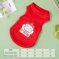 Chaleco de verano rojo y transpirable para mascotas con estampado de gato de la suerte - S / Gato de la suerte