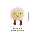 Jouet pour chien en peluche œuf au plat, 12x9cm interactif et sonore pour le mâchouillage - Œuf au plat
