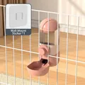 Distributeur d'eau suspendu rose et mangeoire automatique pour cages chiens chats - Distributeur de nourriture pour animal / Rose