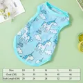 Chaleco transpirable azul claro para mascotas con unicornios y tabla de tallas perro - XS / Unicornio