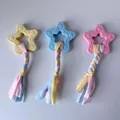 Gioco da masticare per cani a forma di stella in TPR con coda in tessuto intrecciato - Giocattolo a Striscia di Stoffa a Forma di Stella / Taglia unica