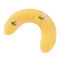 Yellow soft plush U-shaped cervical protection pillow with pink cherry embroidery for pets - Yellow