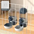 Distributeur automatique d'eau et nourriture pour cages avec 2 autocollants muraux - Set Distributeur Nourriture et Eau / Bleu